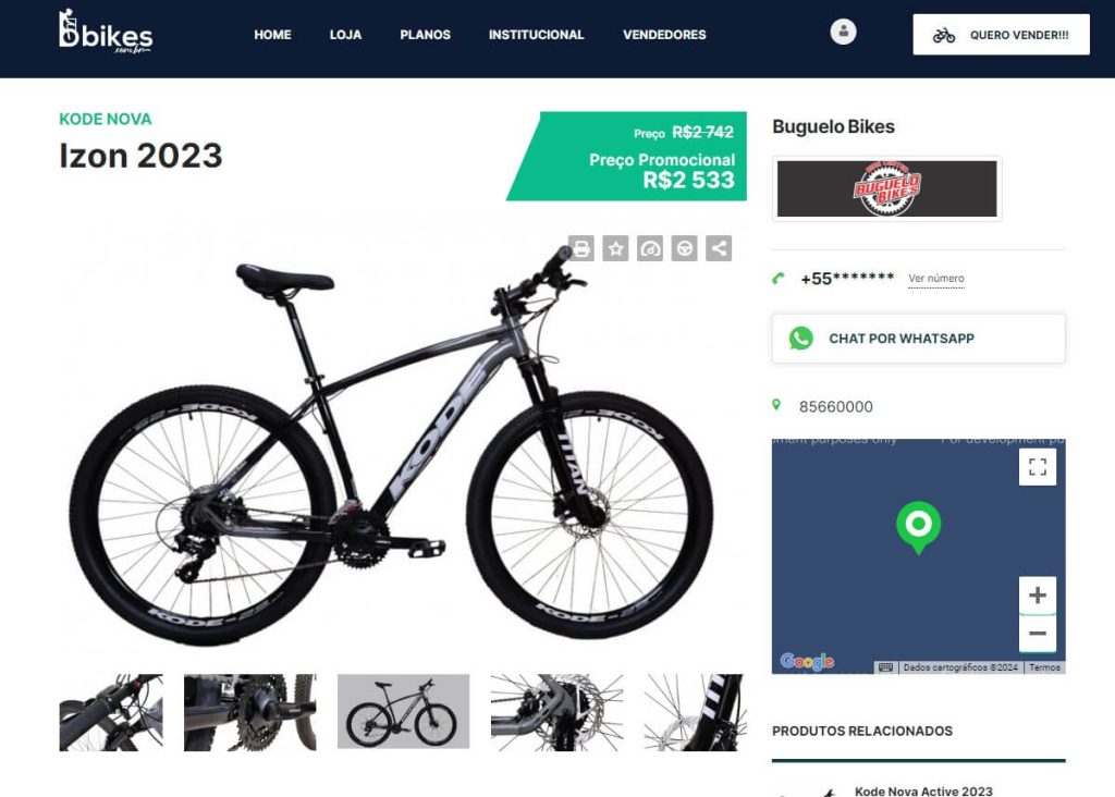 Site bikes.com.br case